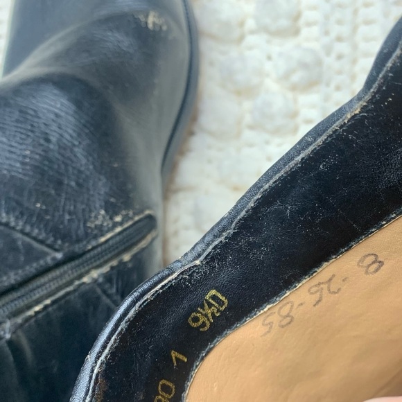 THE WILD PAIR VINTAGE Women's Western Cowgirl Leather Heeled Boots Black 9.5 - Picture 6 of 16